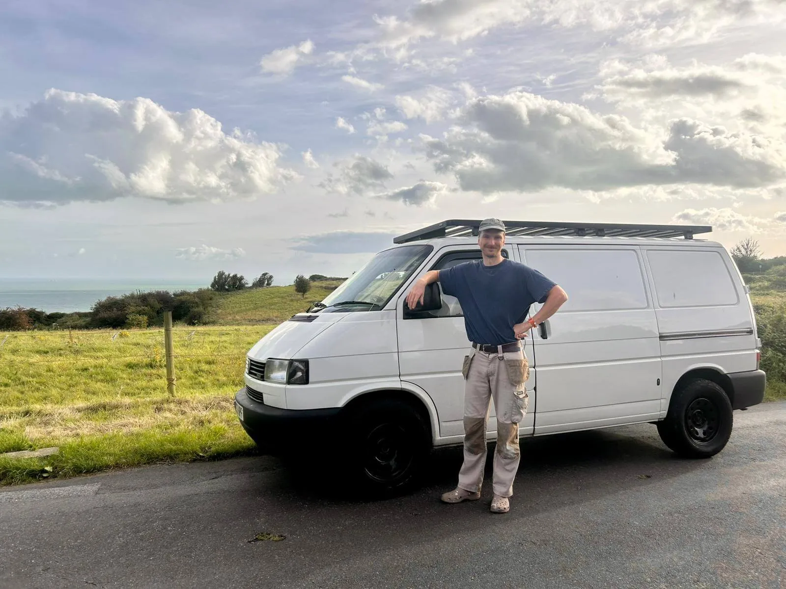 Harry Pearce and his van in Capel-le-Ferne